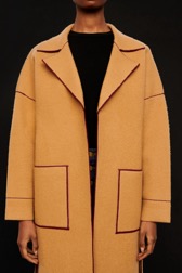Women Maille - Women Double Face Wool Coat, Beige details view 1