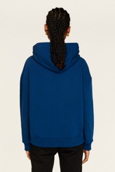 Femme Uni - Hoodie en jersey de coton femme, Bleu de prusse vue portée de dos