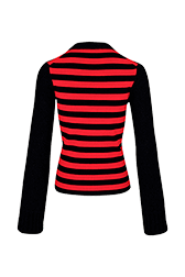 Pullover Jane Birkin femme Raye noir/rouge vue de dos