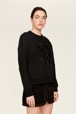 Women Solid - Plain Crewneck Sweater, Black details view 1
