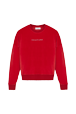 Women Solid - Women Velvet Sweatshirt, Red front view