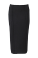 Women Maille - Women Solid Ribbed Long Skirt, Black front view