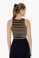 Women - Women Striped Velvet Bra, Black back worn view