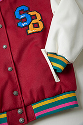 Girl Varsity Jacket - Bonton x Sonia Rykiel Burgundy details view 3