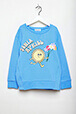 Girls Solid - Girl Rounded Collar Sweatshirt, Blue front view