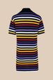 Women - Women Multicolor Striped Oversize Polo Dress, Black back view