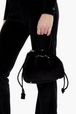 Women Mini Velvet Bag Black back worn view