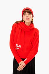 Women - Sonia Rykiel Scarf, Red front worn view