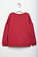 Girls Solid - Girl Round Neck Sweatshirt, Burgundy back view