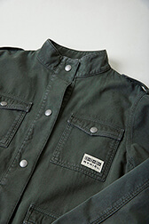 Girls Solid - Girl Printed Military Jacket - Bonton x Sonia Rykiel, Khaki details view 6