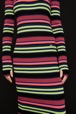 Women Maille - Multicolored Striped Long Dress, Multico black striped details view 1