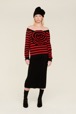 Women Maille - Women Striped Flower Sweater, Black/red details view 4
