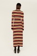 Women Maille - Women Striped Fluffy Maxi Dress, Multico crea back worn view