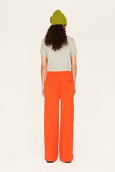 Women Maille - Women Two-Tone Pants, Orange back worn view