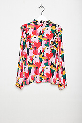 Girls Printed - Viscose Girl Blouse, Red back view