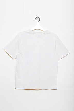 Girls Solid - Printed Cotton Girl Oversized T-shirt - Bonton x Sonia Rykiel, Ecru details view 3