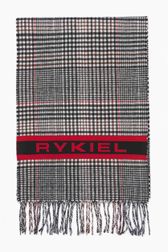 Women - Wool And Cashmere Tile Scarf, Ecru front view