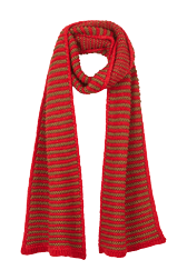 Women Lurex Scarf Red/gold back view