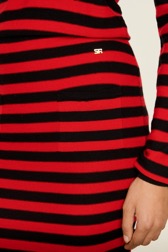 Women Raye - Women Poor Boy Striped Wool Maxi Skirt, Black/red details view 2