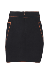 Women Maille - Women Double Face Short Skirt, Black back view