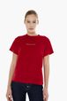 Women - Women Velvet T-shirt, Red front worn view
