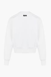 Women - Crop Heart Sweatshirt, White back view