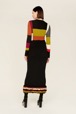 Women Maille - Long Woolen Skirt Bouclette, Multico crea striped back worn view