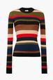 Multicolored Striped Knit Sweater Multico front view
