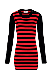 Women Raye - Women Jane Birkin Striped Midi Dress, Black/red front view