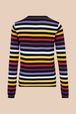 Women Multicolor Striped Sweater Black back view