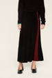 Jupe godet longue laine bicolore femme Noir vue de détail 1