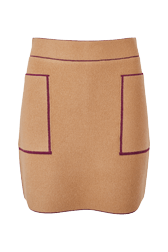 Women Maille - Women Double Face Short Skirt, Beige front view