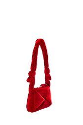 Women - Camera Demi-Pull  mini velvet bag, Red back view