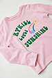 Girls Solid - Long-Sleeved Oversized Printed Girl T-shirt, Pink details view 1