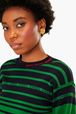 Women - Iconic Rykiel Multicolored Stripes Sweater, Green details view 2