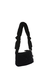 Women - Camera Demi-Pull  mini velvet bag, Black back view