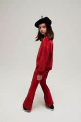 Filles - Sweatshirt Enfant Velours, Rouge vue de dos