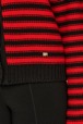 Women Raye - Women Big Poor Boy Striped Cardigan, Black/red details view 2