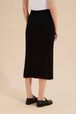 Women - Long Skirt in ribbed knit, Black back worn view