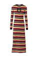 Women Maille - Women Striped Fluffy Maxi Dress, Multico crea front view