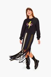 Women - Rykiel Lightning Crop Sweatshirt, Black front worn view