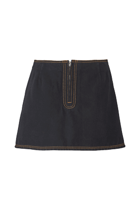 Women Solid - Women Denim Short Skirt, Black back view