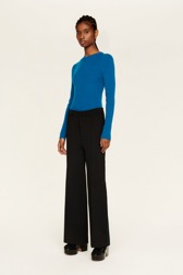 Femme Maille - Pantalon bicolore femme, Noir vue de détail 2