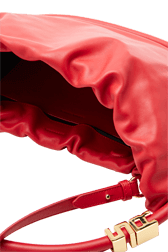 Femme - Sac domino medium en cuir, Rouge vue de détail 2