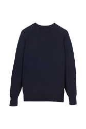 Women Maille - Women Clover Print Sweater, Night blue back view