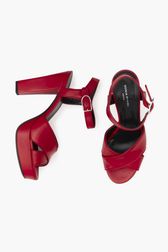 Mrs Rykiel Leather Sandals Red details view 1