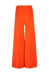 Femme Maille - Pantalon bicolore femme, Orange vue de dos
