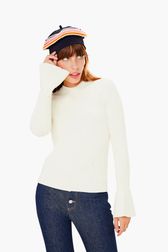 Women - Wool Sweater, White details view 1