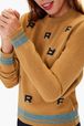 Women - Woolen Long Sleeve Sweater, Brun details view 2