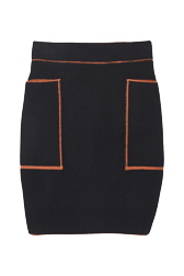 Women Maille - Women Double Face Short Skirt, Black front view